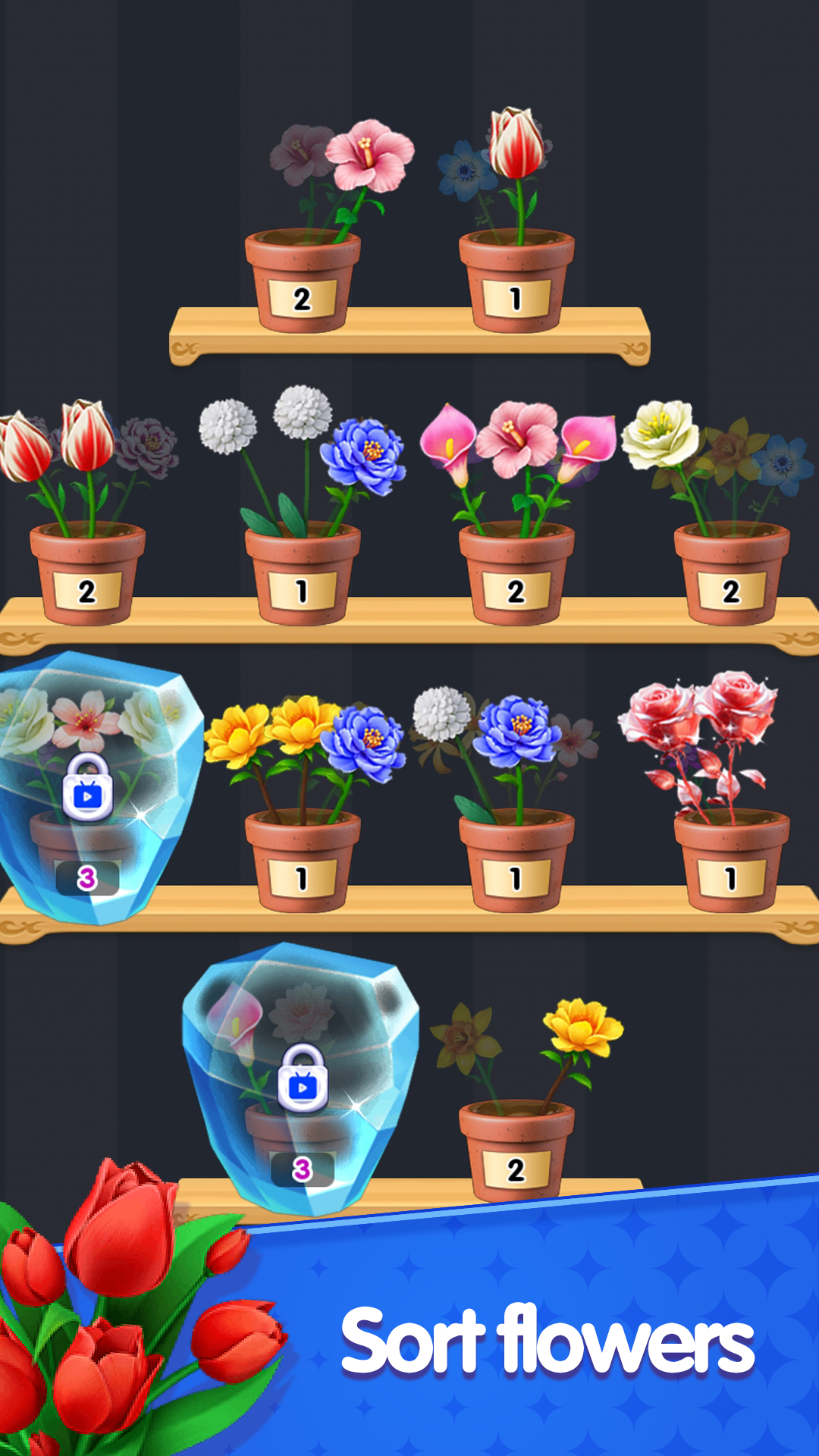 Triple Bloom Enigma Flower Matching Gameplay